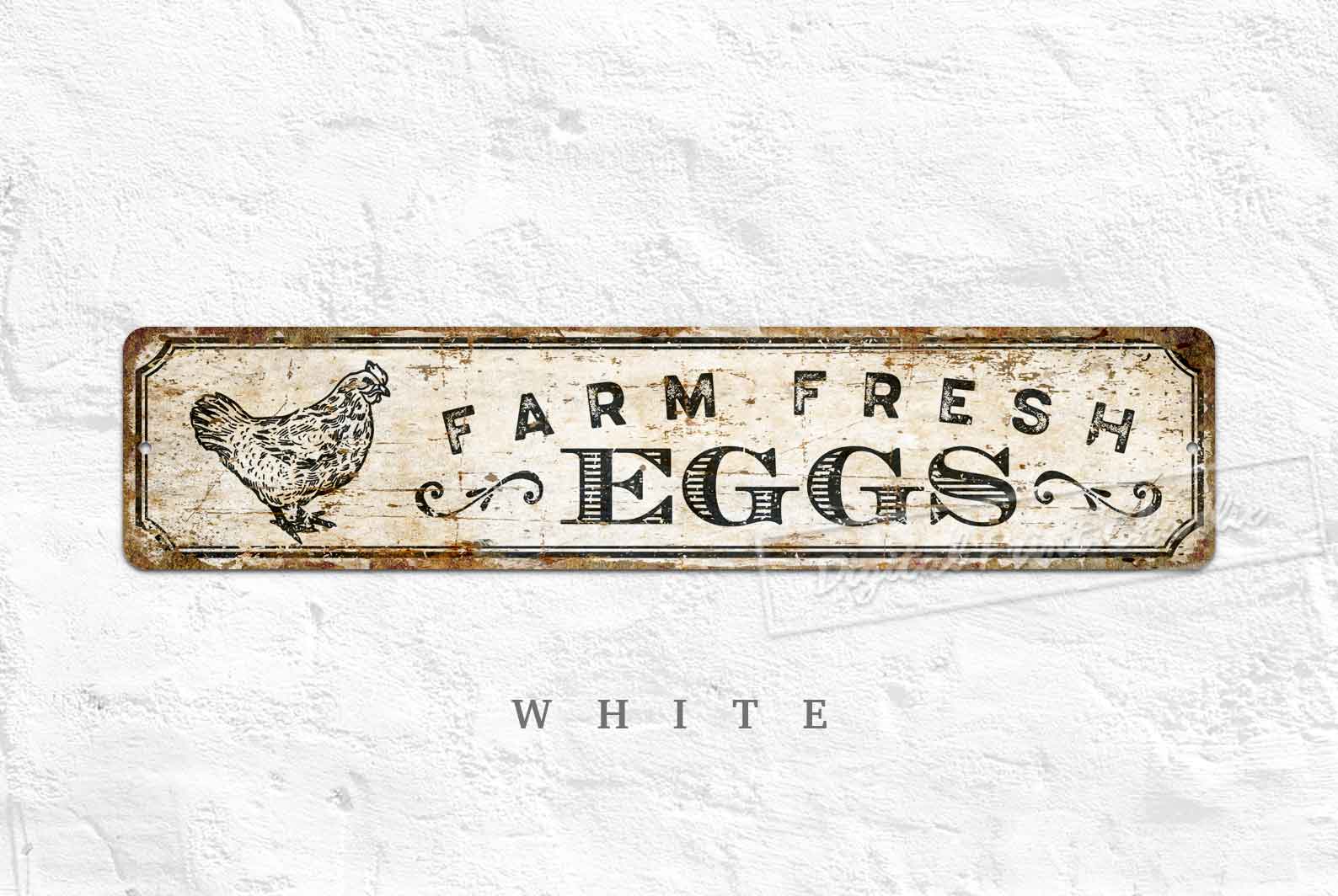 Farmhouse Chicken Coop Wall Plaque – Distressed Aluminum Sign