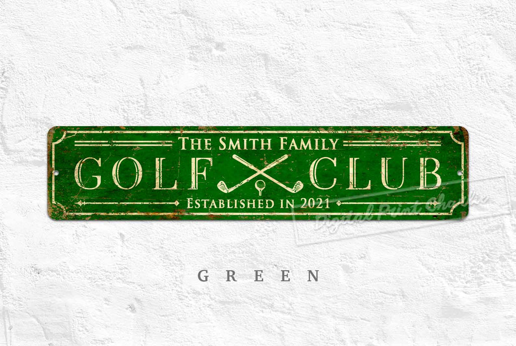 Personalized Golf Club Metal Sign – Rustic Custom Plaque