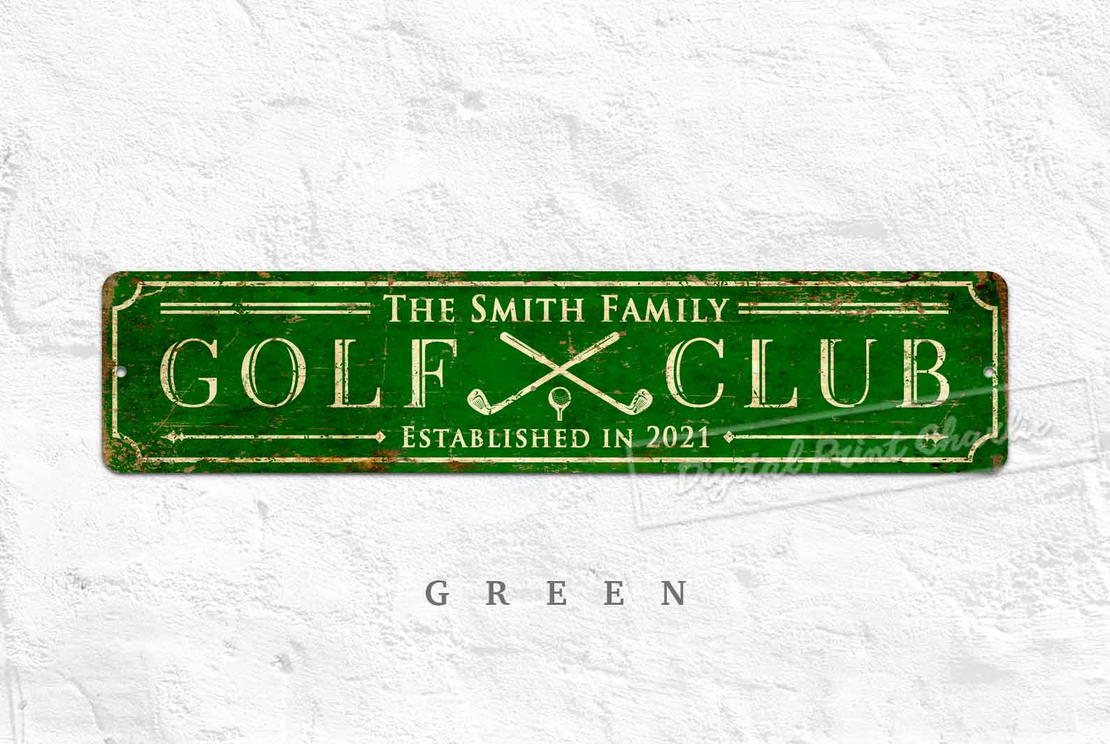 Personalized Golf Club Metal Sign – Rustic Custom Plaque