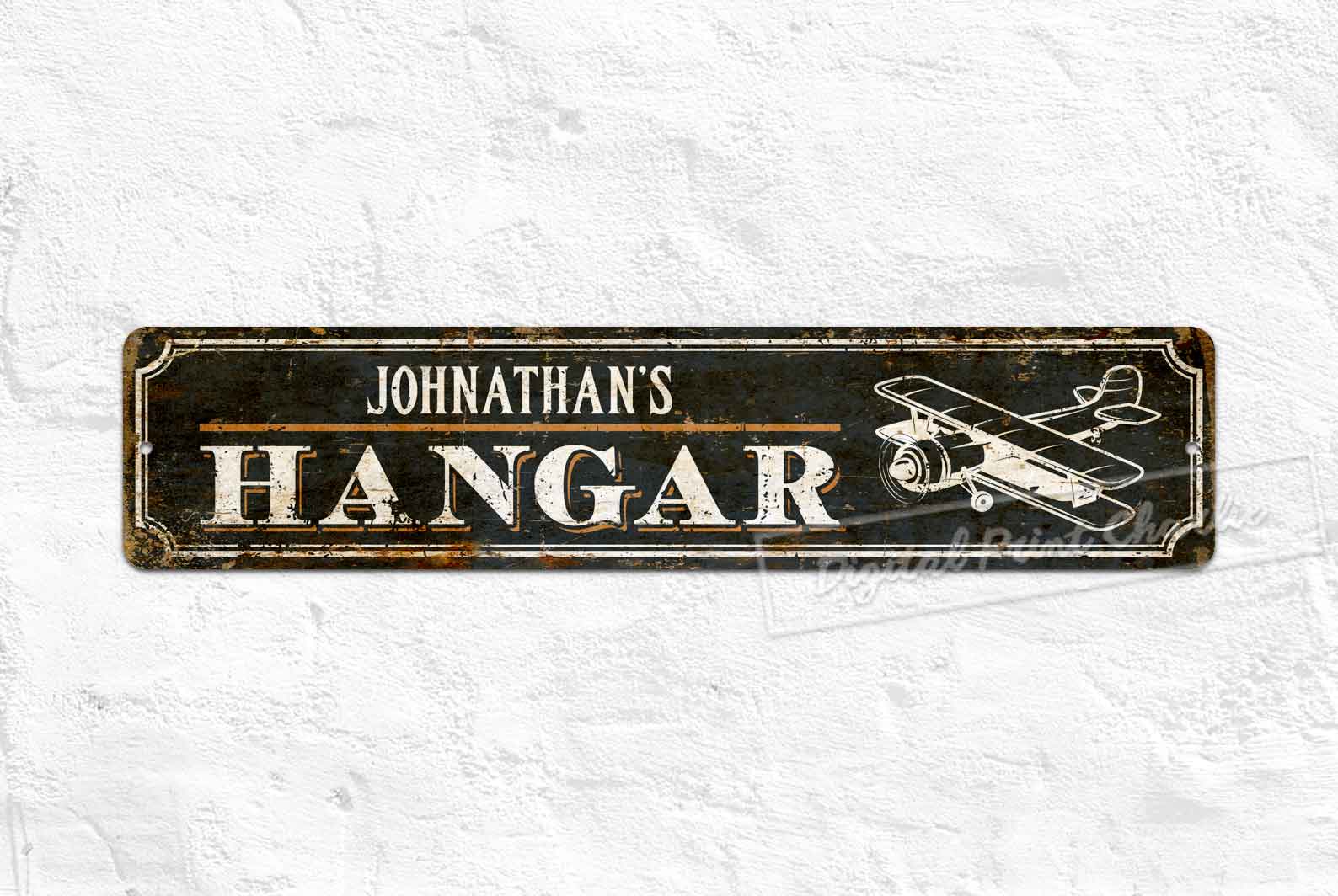 Unique Gift for Airplane Lovers – Personalized Hangar Sign