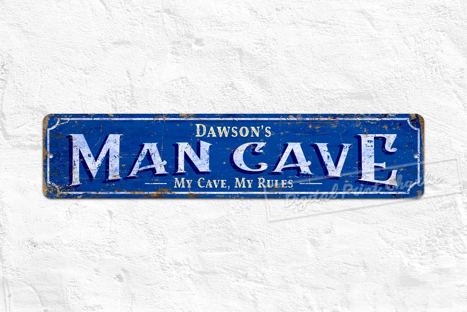 Distressed Man Cave Wall Décor – Custom Sign