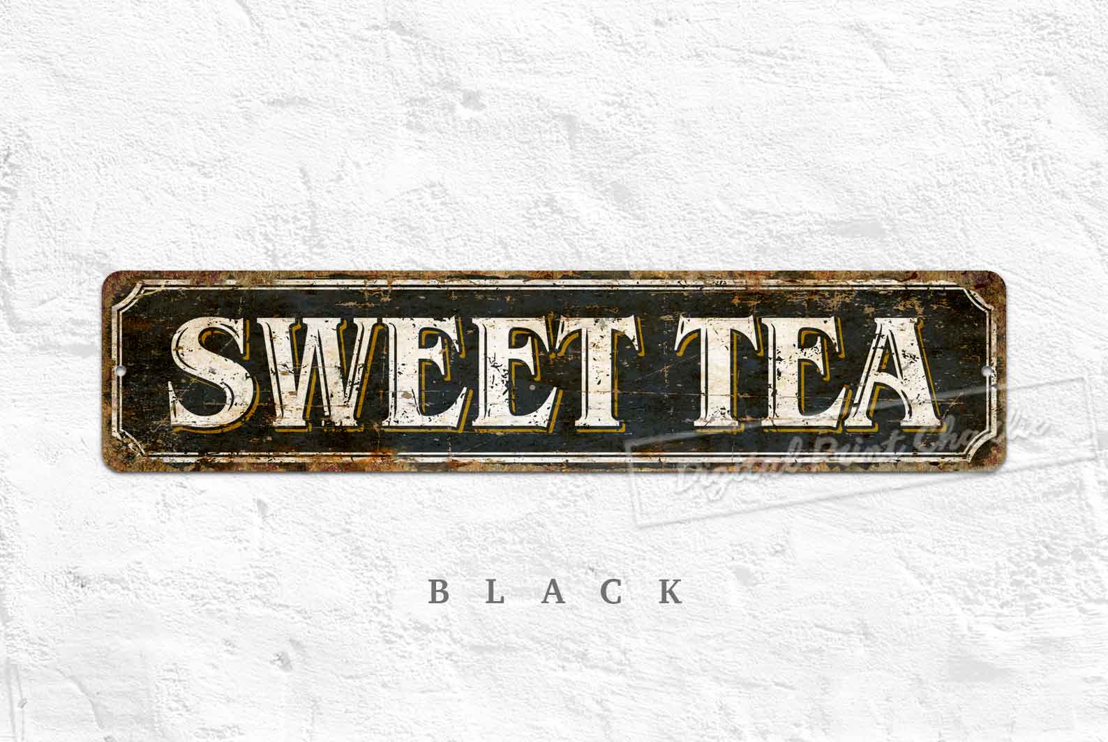 Sweet Tea Metal Sign – Rustic Farmhouse Kitchen Wall Décor Plaque