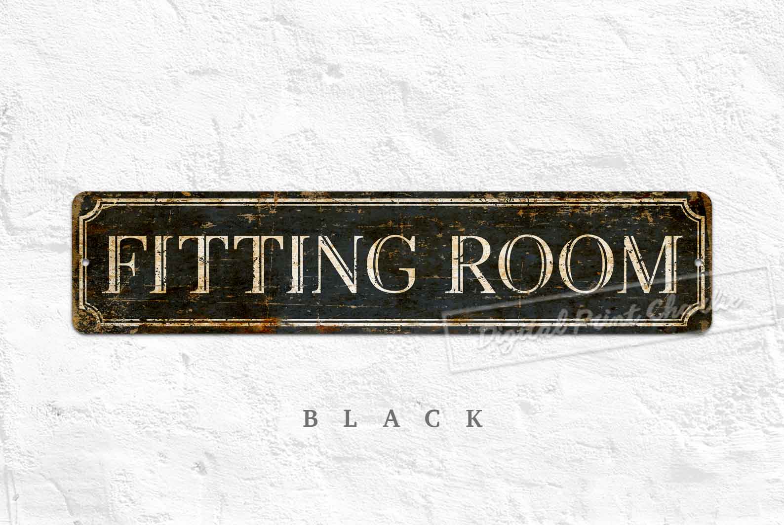 Vintage Clothing Store Wall Art – Rustic Fitting Room Sign