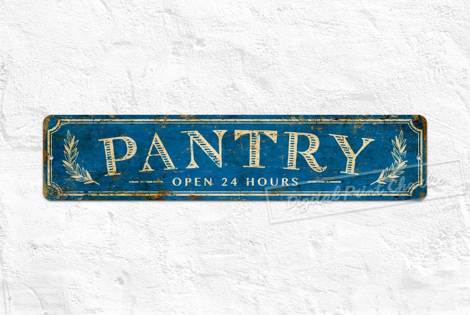 Vintage Kitchen Pantry Wall Art – Rustic Worn Design