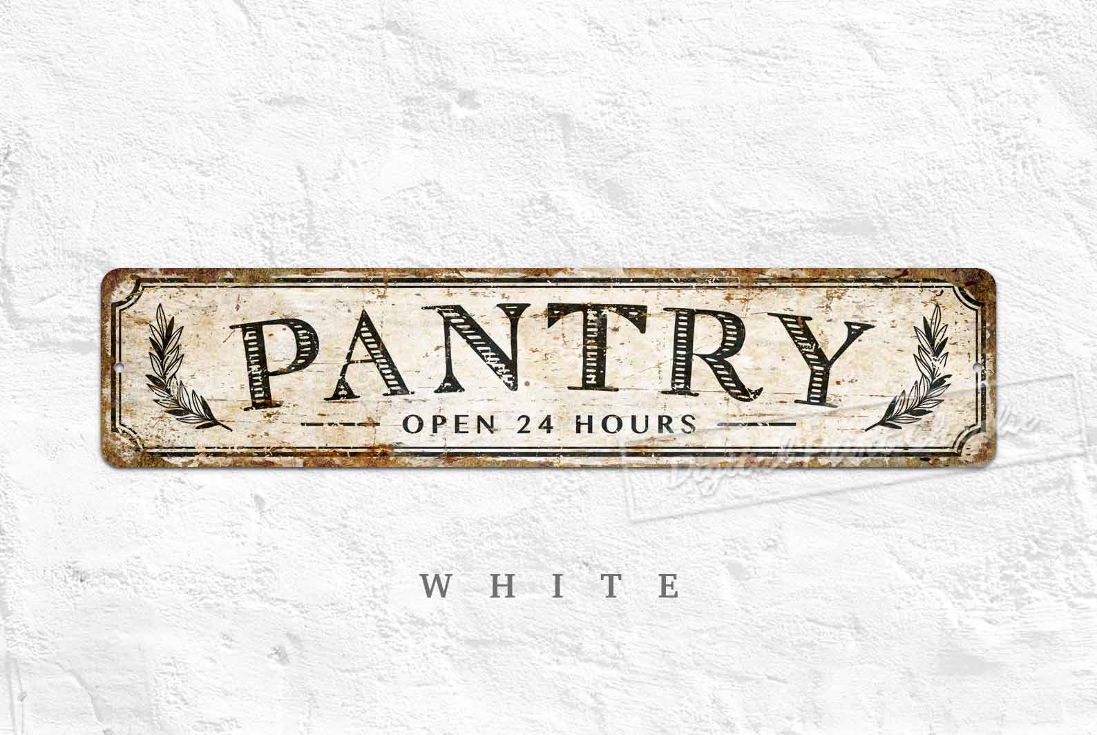 Farmhouse Pantry Wall Plaque – Distressed Aluminum Sign