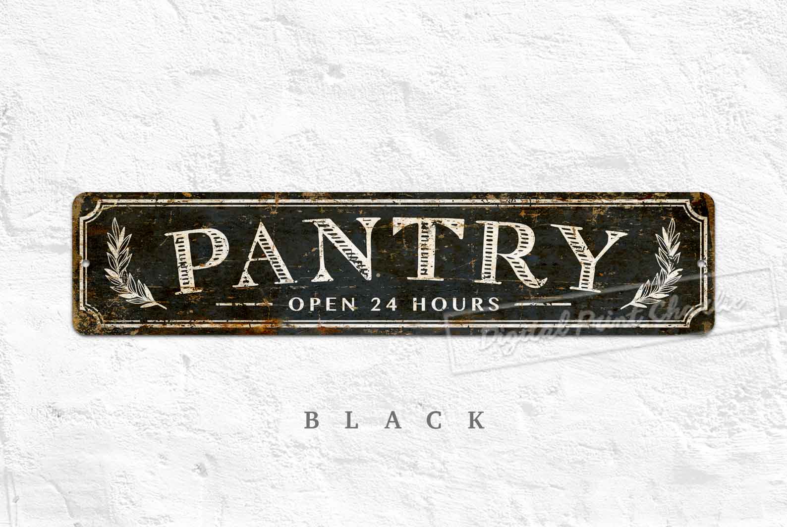 Rustic Pantry Metal Sign – Worn Vintage Kitchen Wall Décor