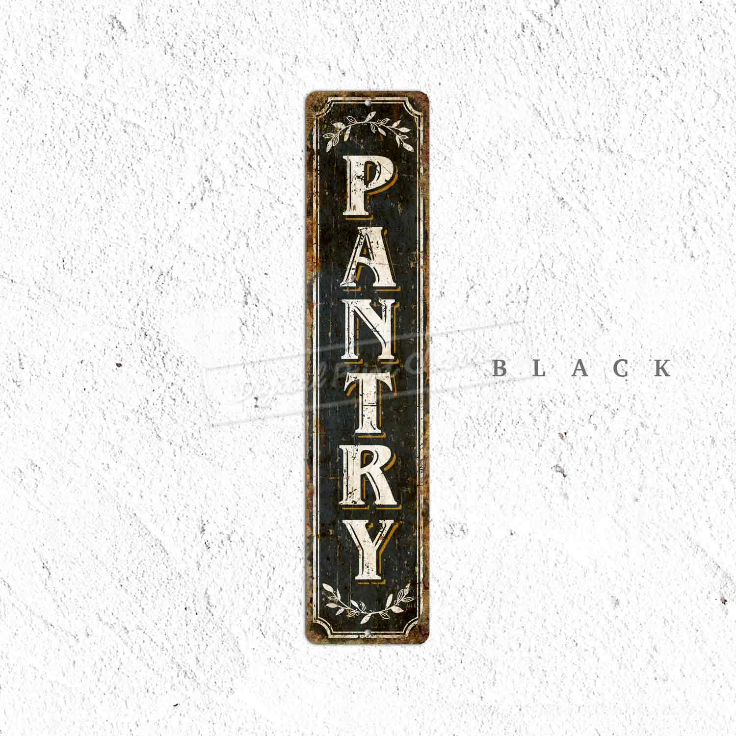 Farmhouse Pantry Wall Plaque – Distressed Aluminum Sign