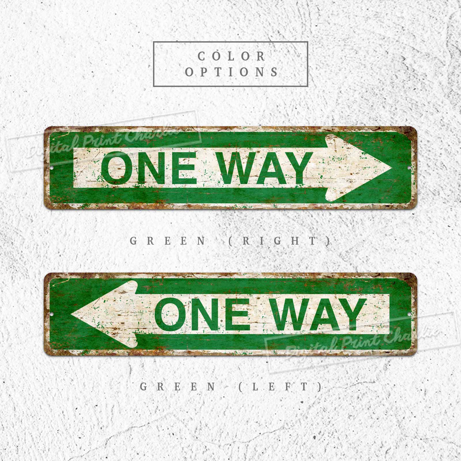 One Way Road Rustic Metal Sign – Vintage Directional Wall Décor for Home, Café & Bar