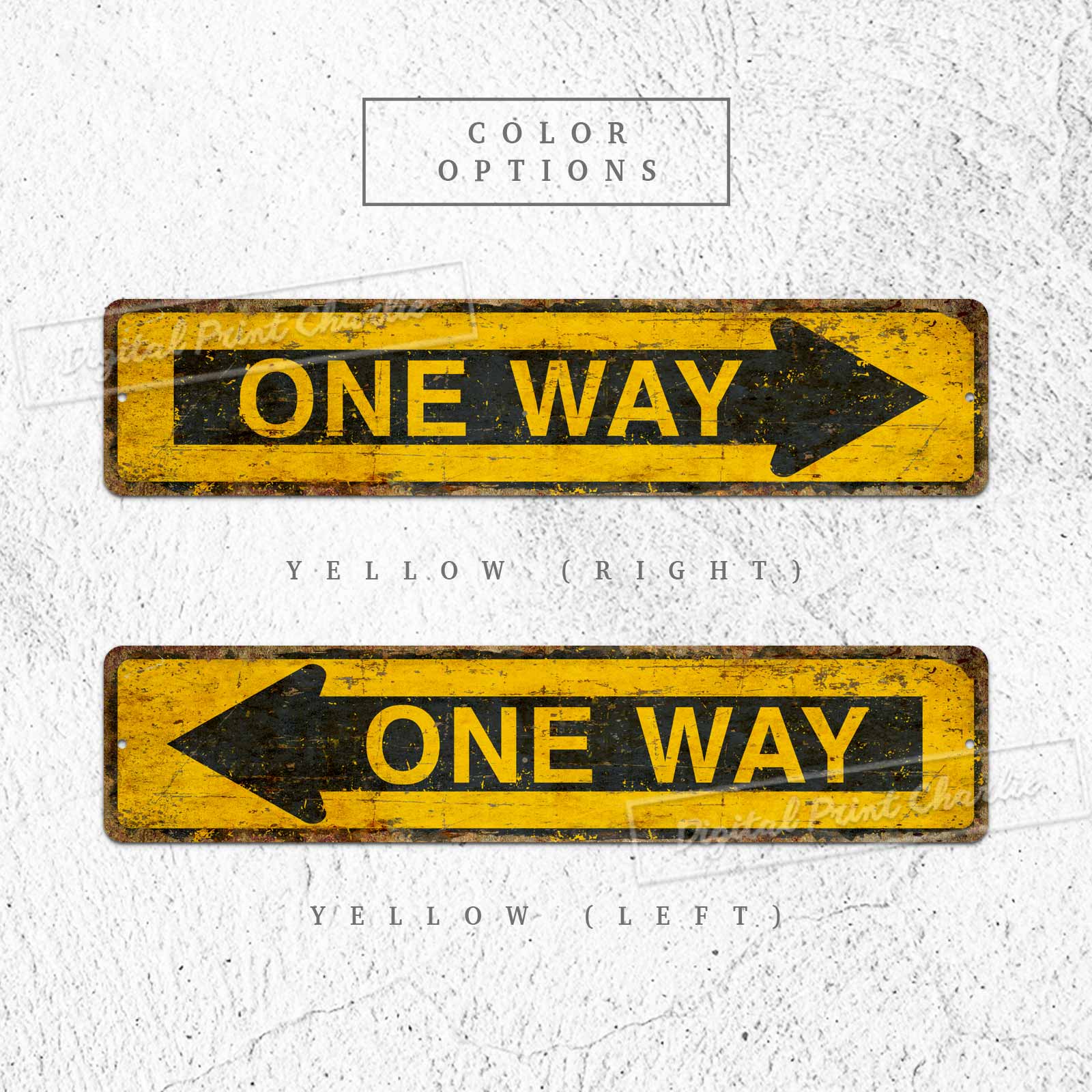 One Way Road Rustic Metal Sign – Vintage Directional Wall Décor for Home, Café & Bar