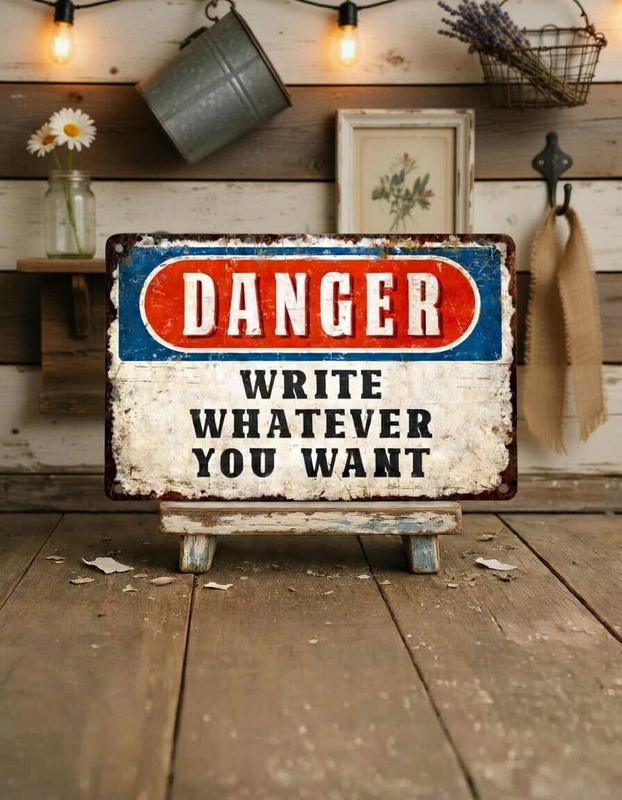 Personalized Rustic Danger Warning Metal Sign