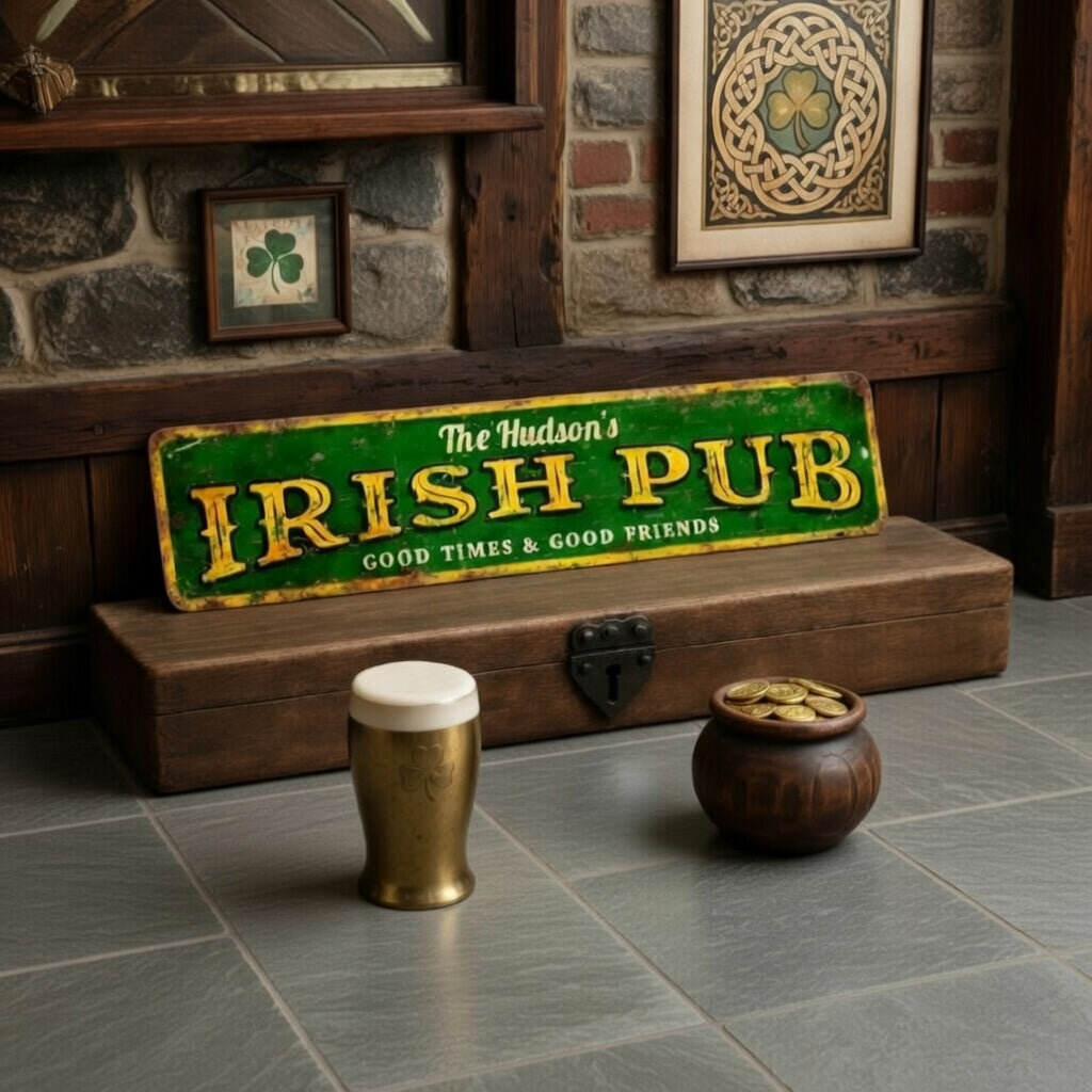 Personalized Rustic Irish Pub Metal Sign Wall Décor