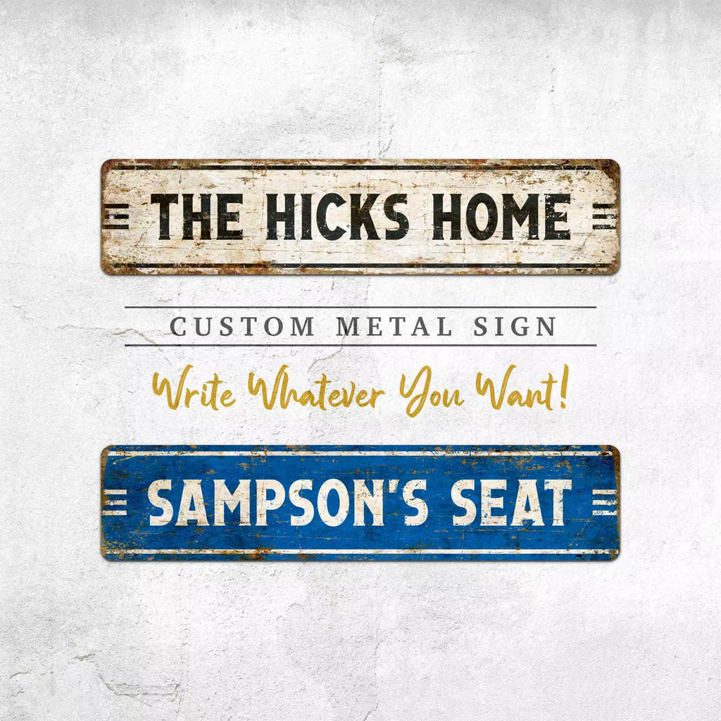 Vintage Aluminum Wall Décor – Customizable Sign