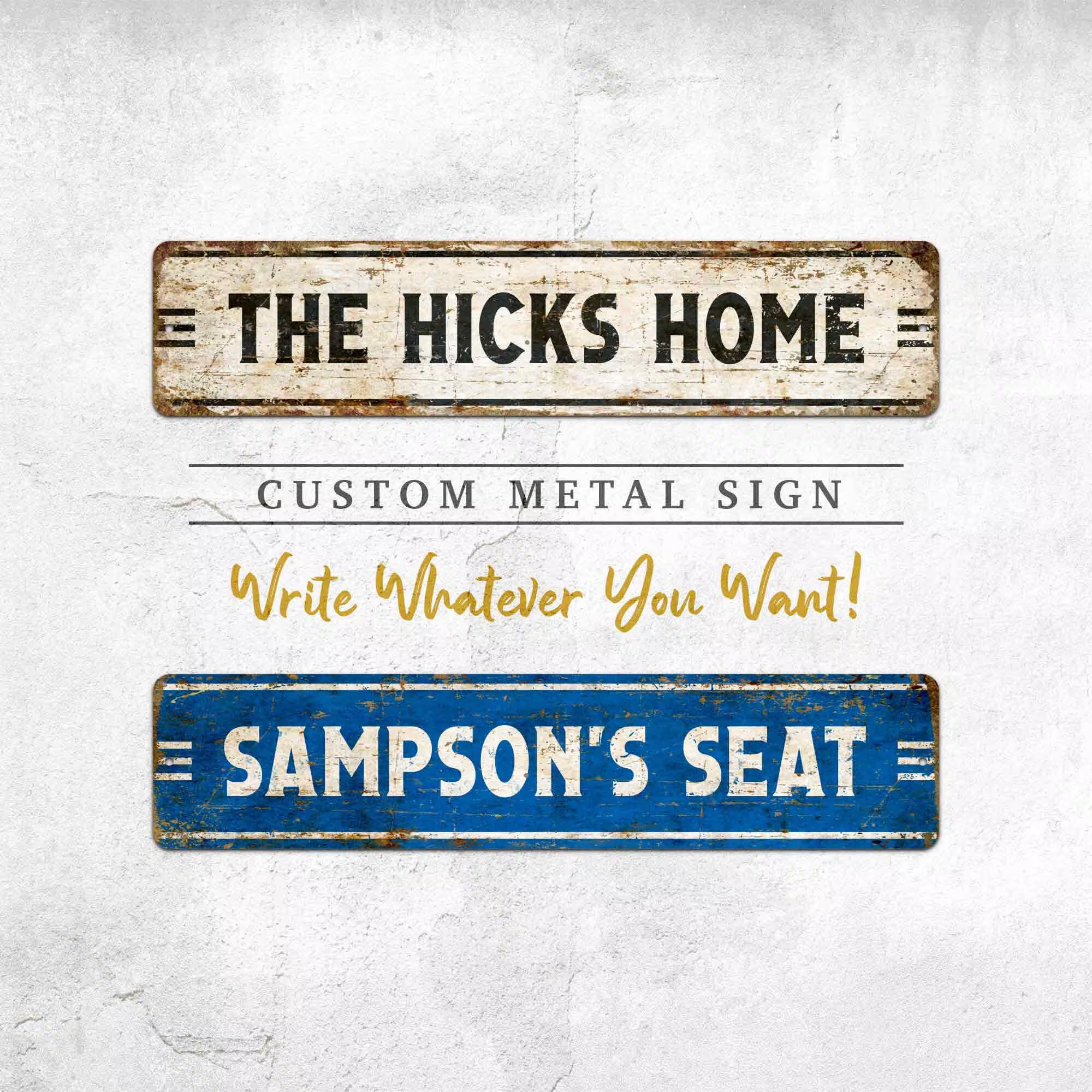 Vintage Aluminum Wall Décor – Customizable Sign