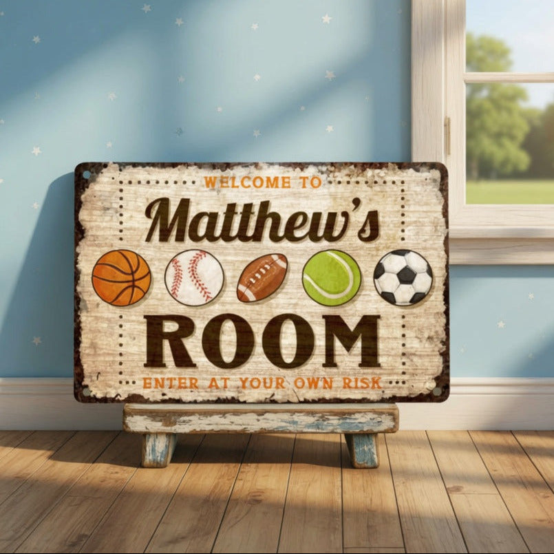 Personalized Playroom Metal Sign – Custom Kids Room Plaque