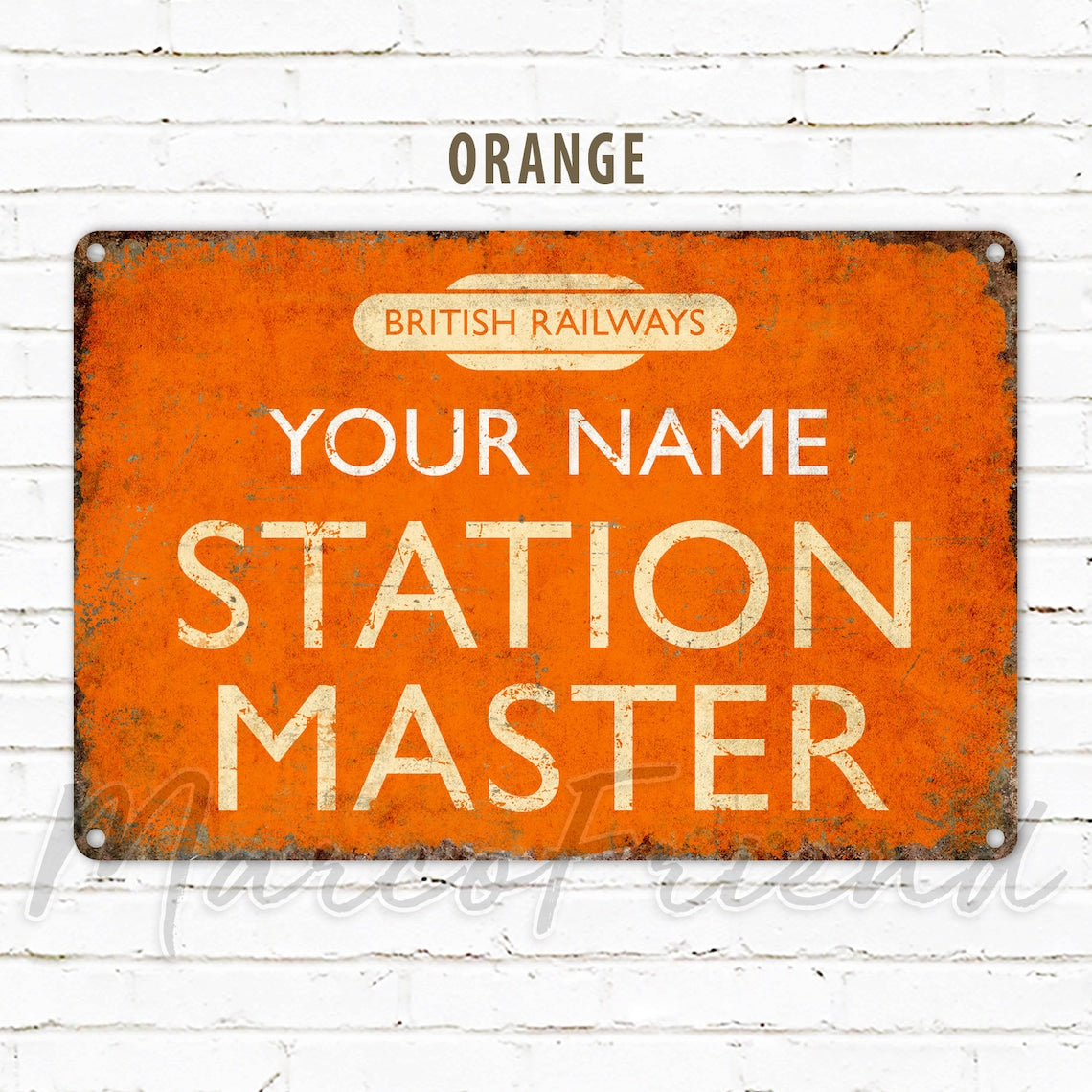 British Railways Station Master Sign – Vintage Personalized Metal Plaque for Home, Pub, or Office Décor