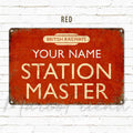 British Railways Station Master Sign – Vintage Personalized Metal Plaque for Home, Pub, or Office Décor