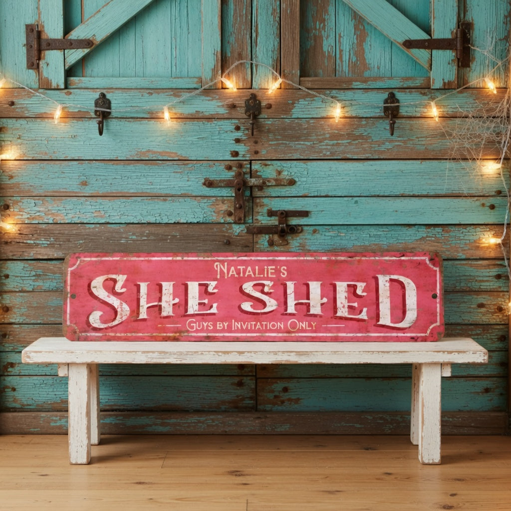 Custom She Shed Metal Sign Personalized Gift