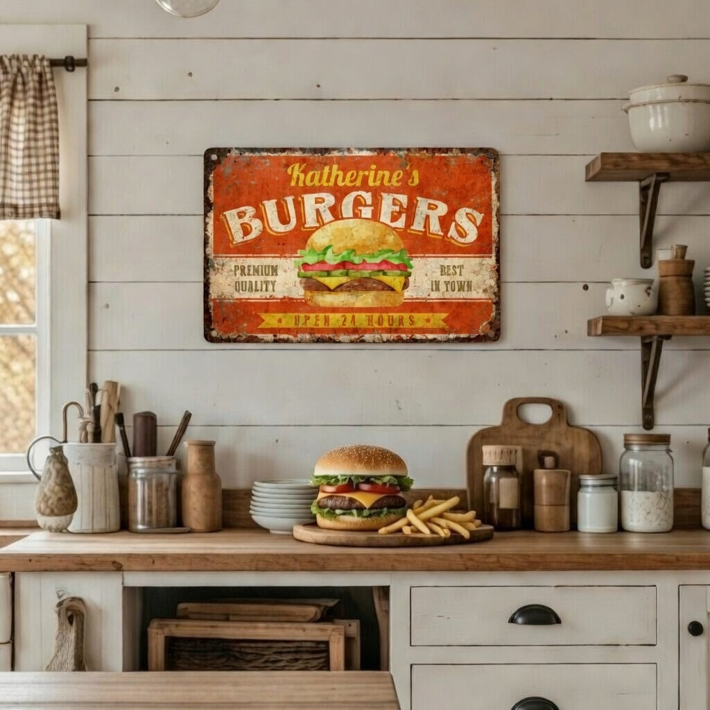 Custom aluminum kitchen plaque wall décor