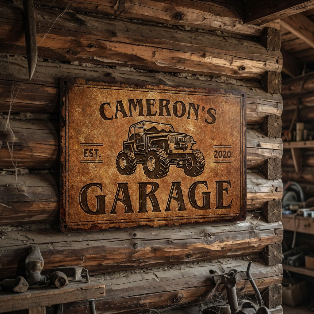 Personalized Garage Metal Sign – Vintage Custom Plaque