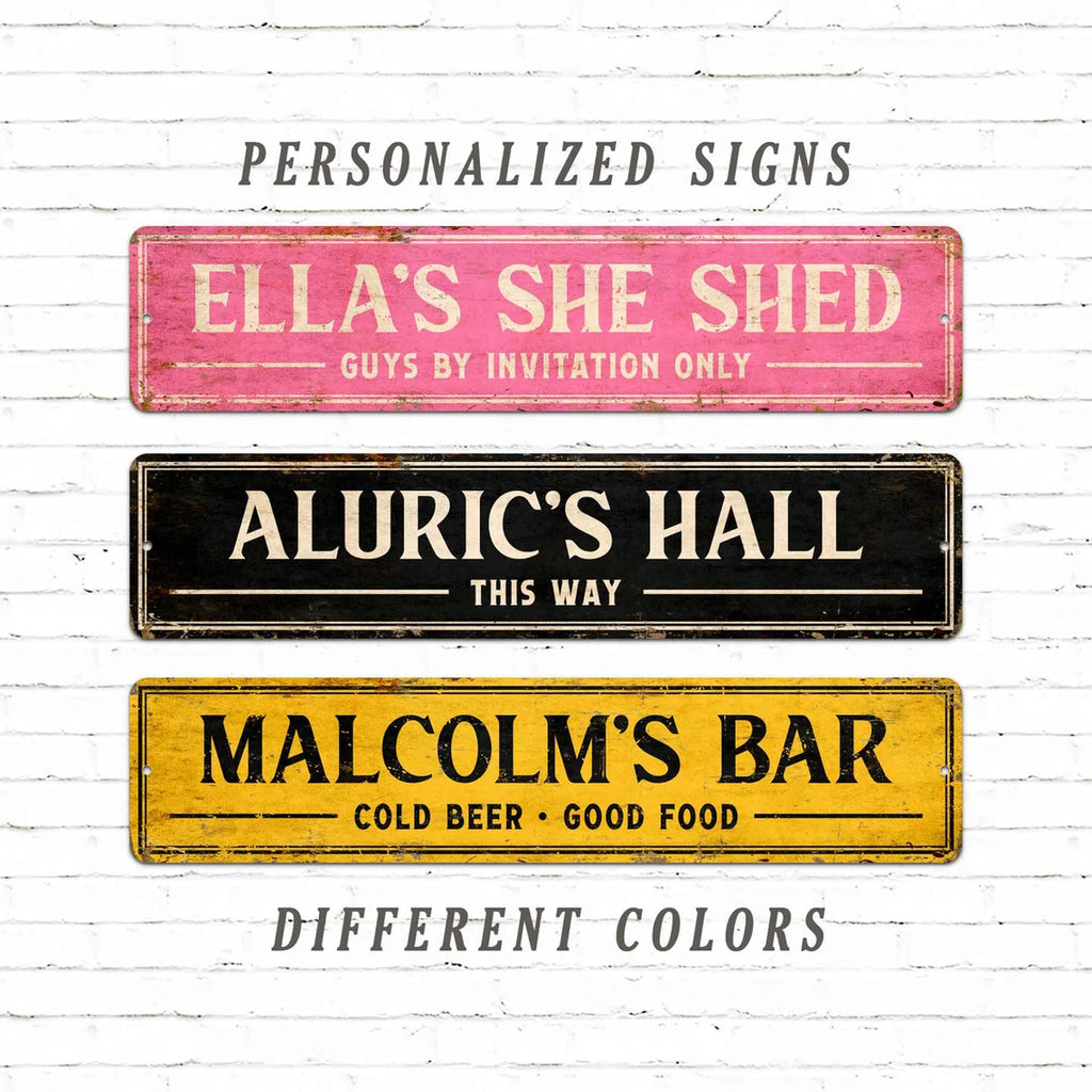 Rustic Custom Text Metal Sign – Personalized Home Accent Décor
