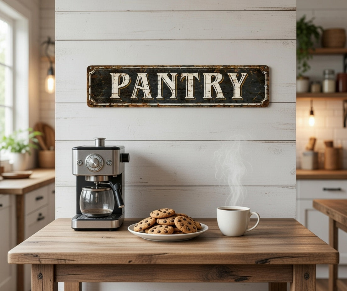 Rustic Pantry Metal Wall Sign – Vintage Kitchen Décor