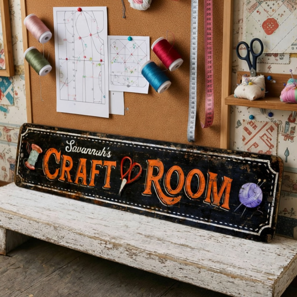 Custom Craft Room Metal Sign Personalized Décor