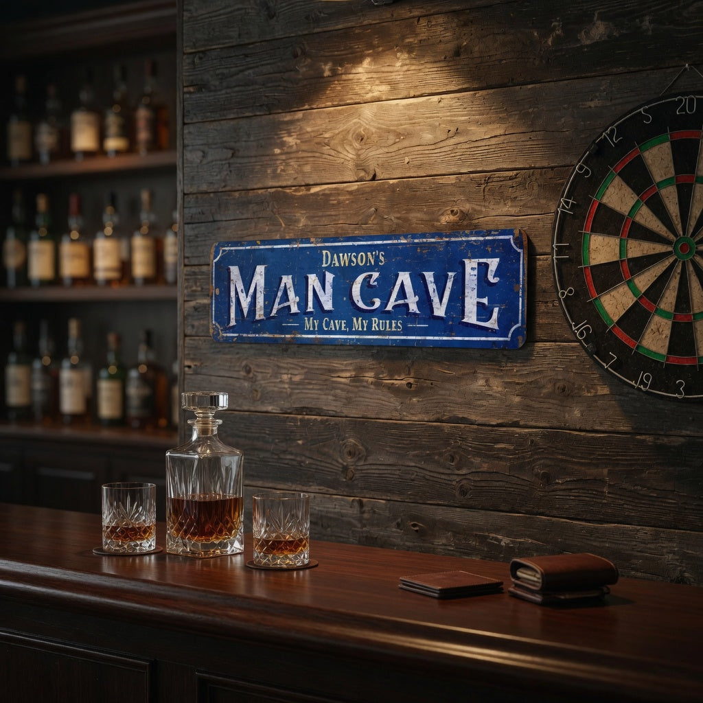Custom Man Cave Sign – Rustic Garage Wall Art