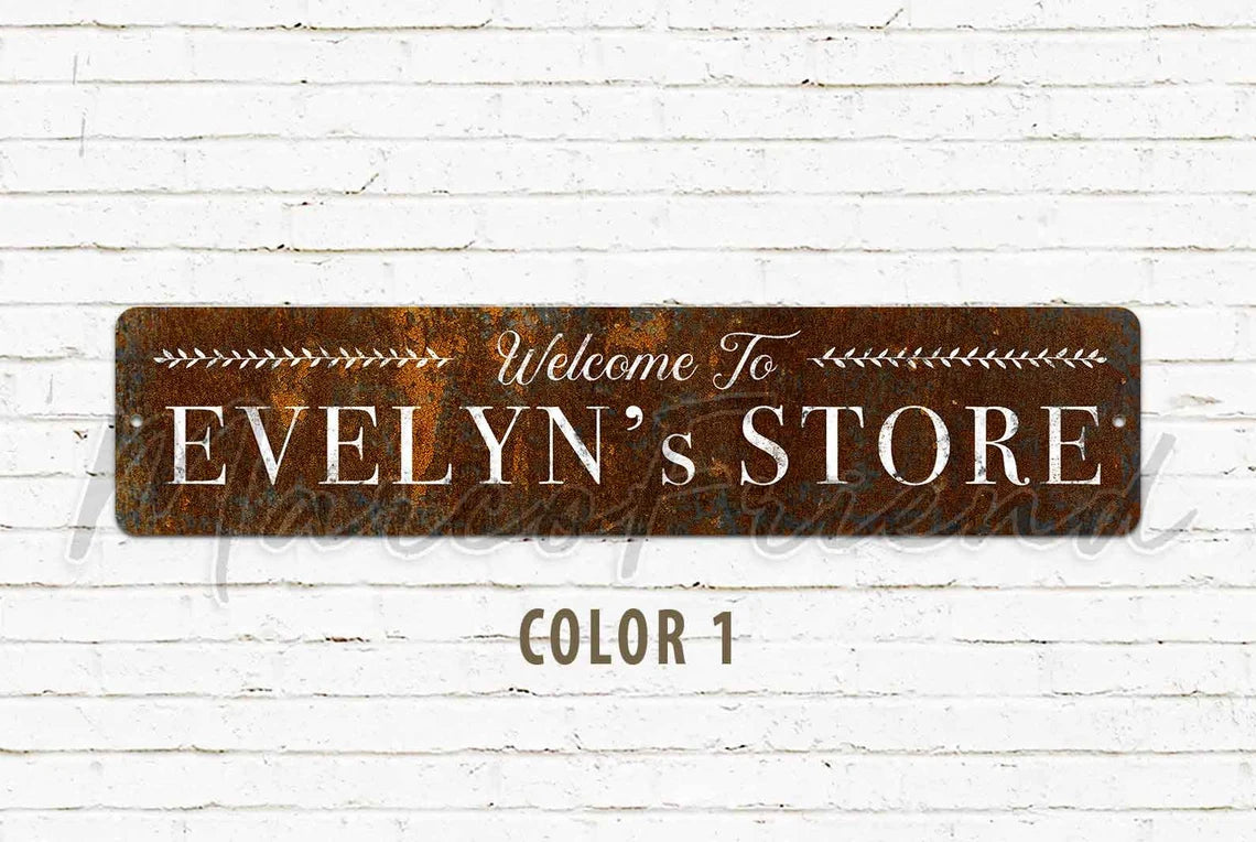 Vintage Door Sign Décor for Café or Shop