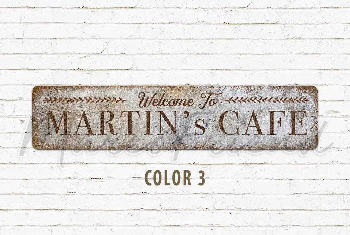 Custom Metal Door Sign – Personalized Wall Plaque for Home, Office, or Café
