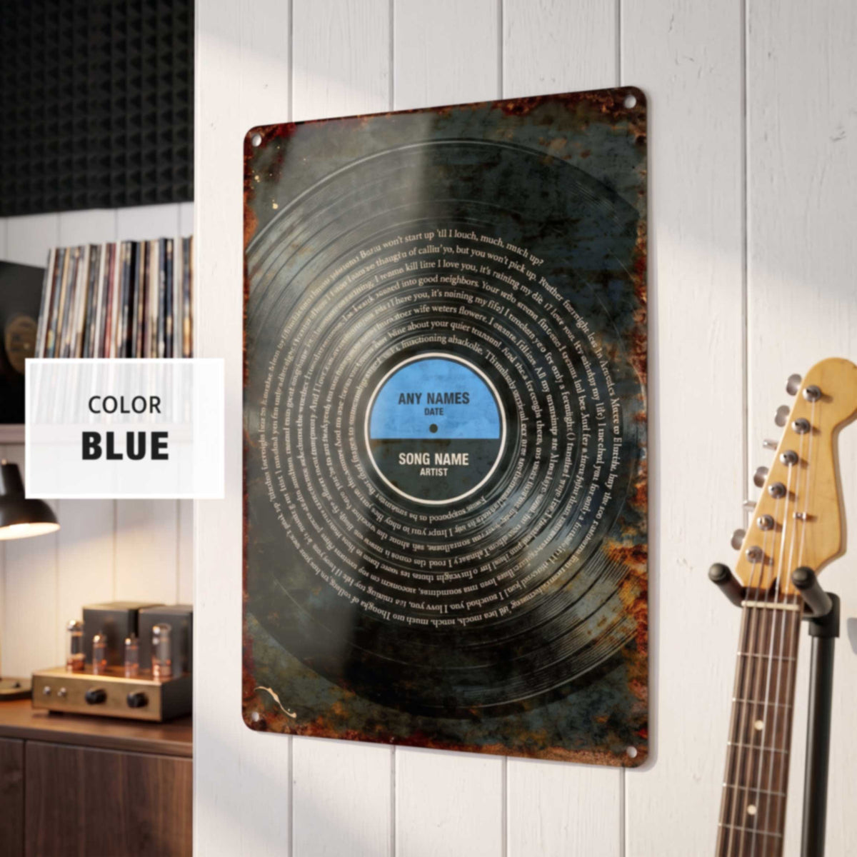 Custom Song Lyrics Metal Sign Personalized Aluminum Retro Vinyl Record Wall Decor First Dance Wedding Gift