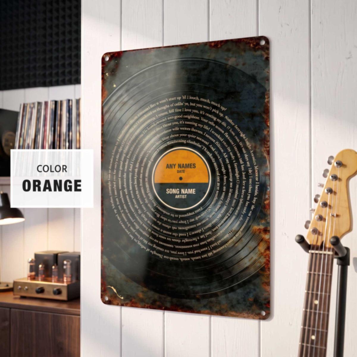 Custom Song Lyrics Metal Sign Personalized Aluminum Retro Vinyl Record Wall Decor First Dance Wedding Gift