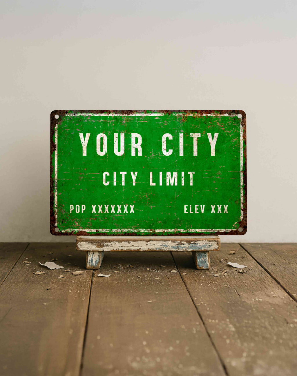 Custom City Limit Sign – Personalized Metal Street Plaque for Home, Bar, or Office Décor