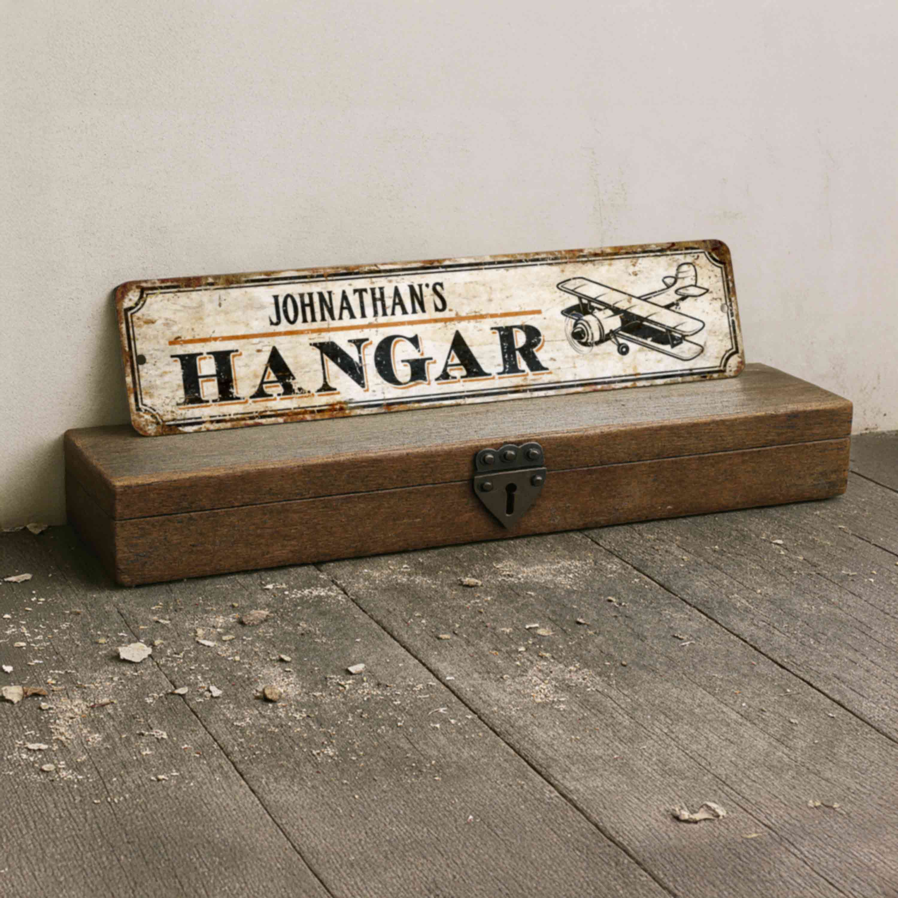 Personalized Metal Hangar Sign – Custom Aviation Plaque