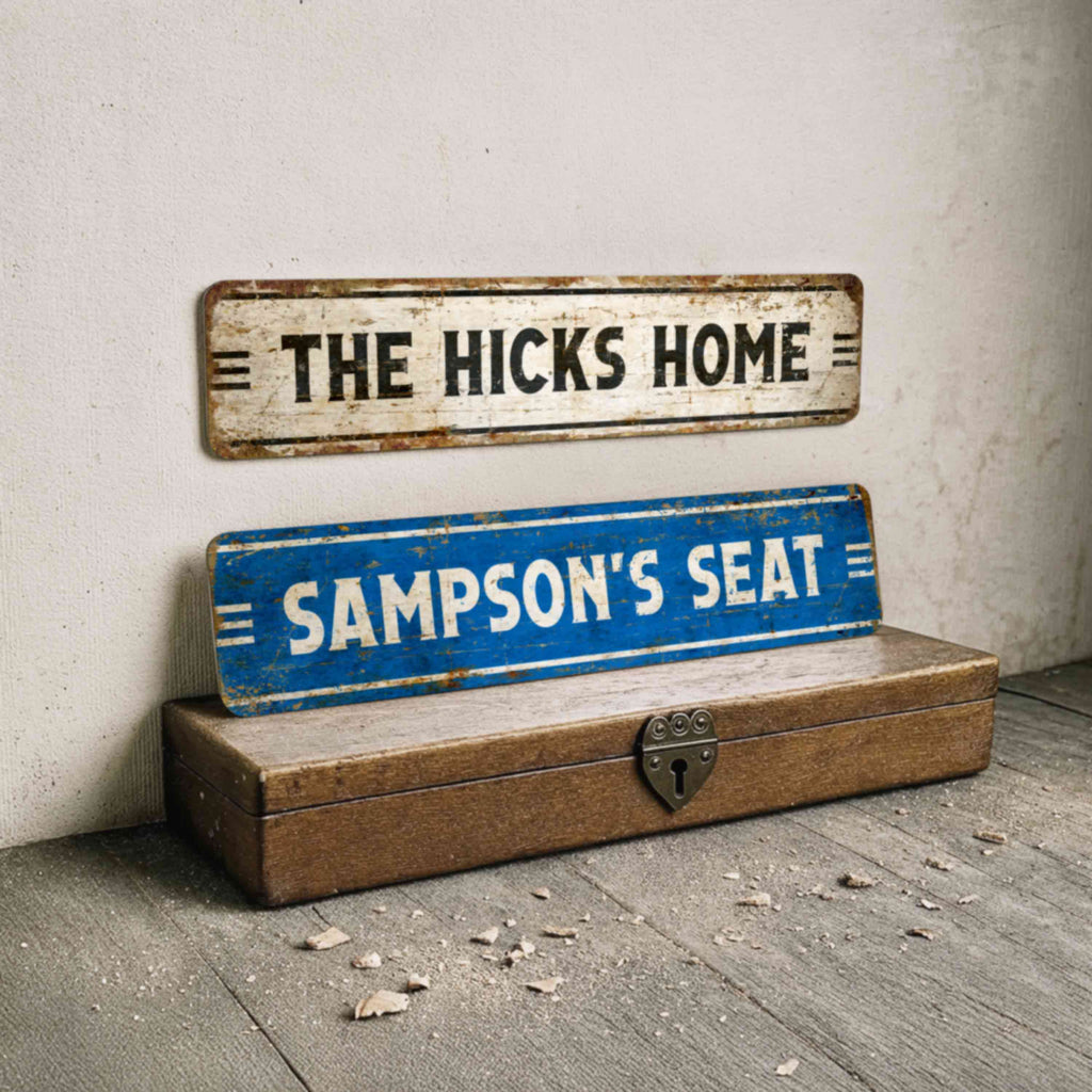 Custom Metal Text Sign – Personalized Rustic Plaque