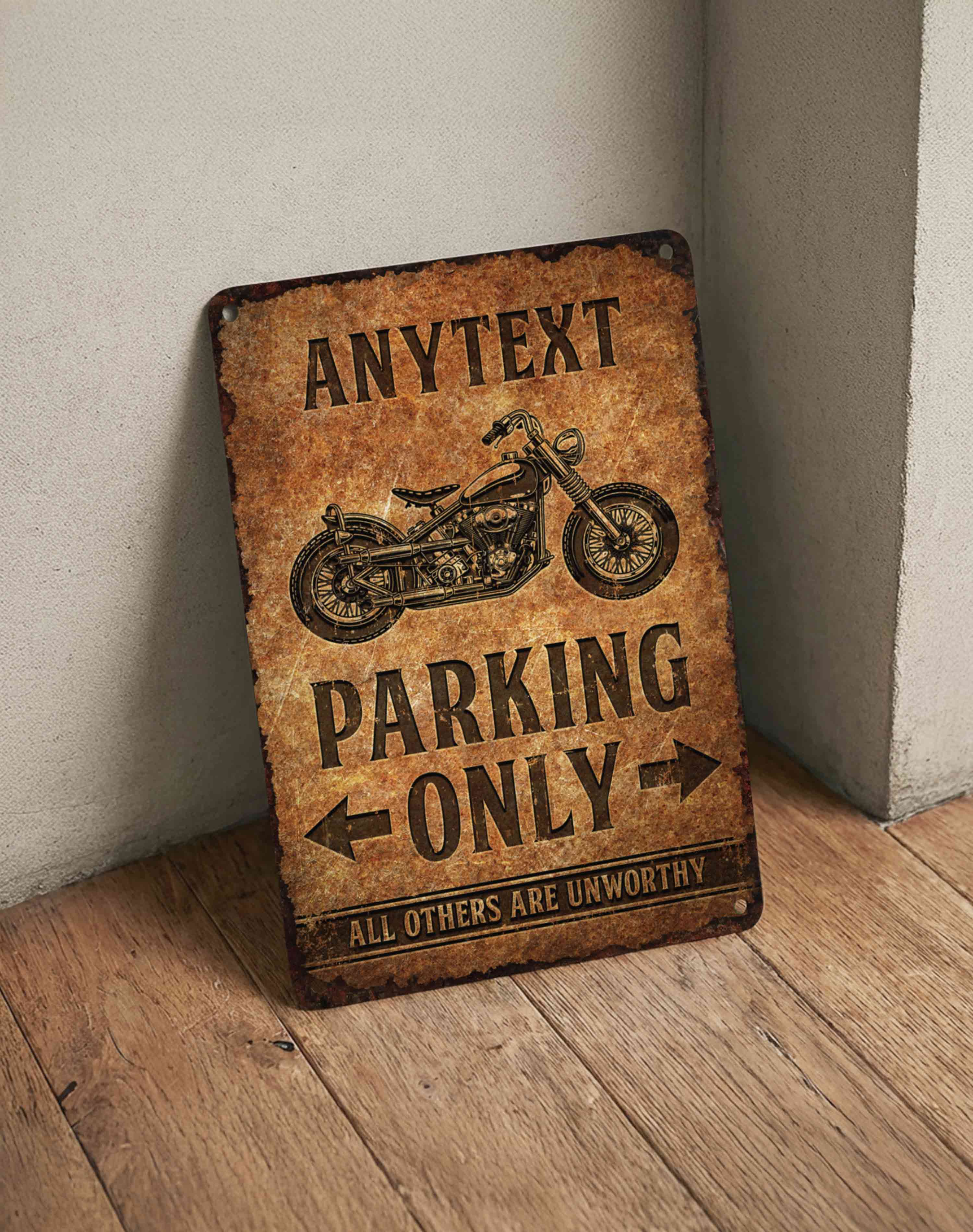 Motorcycle Parking Only Sign – Custom Garage Personalized Metal Sign