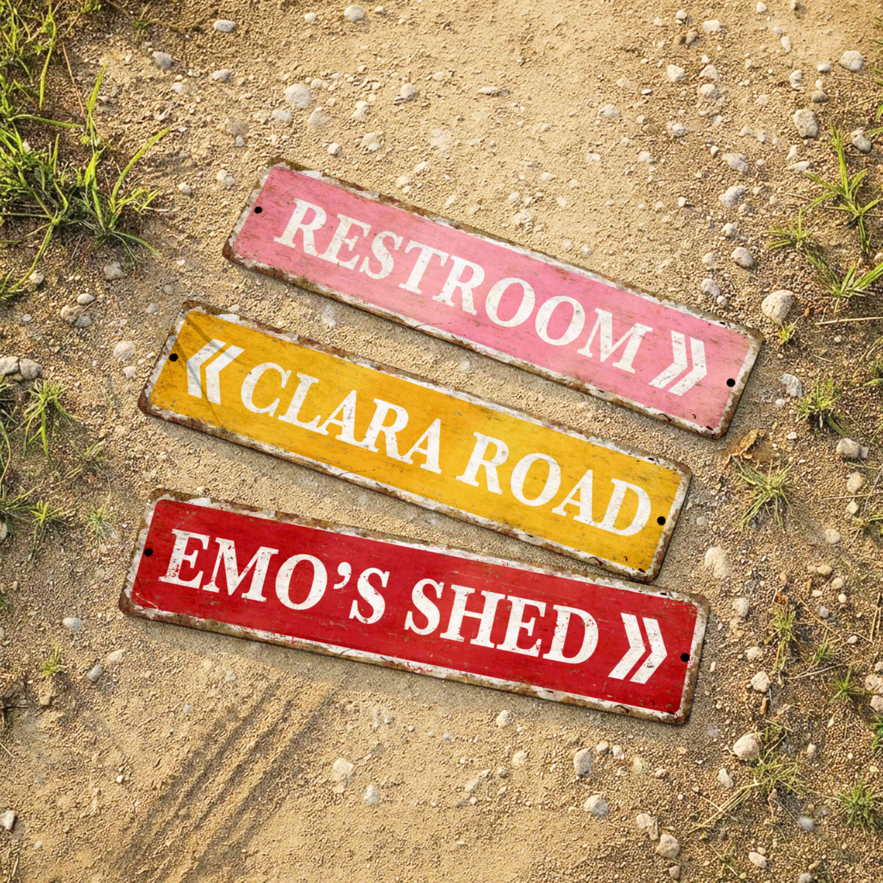 Personalized Directional Arrow Metal Sign for Wedding Décor