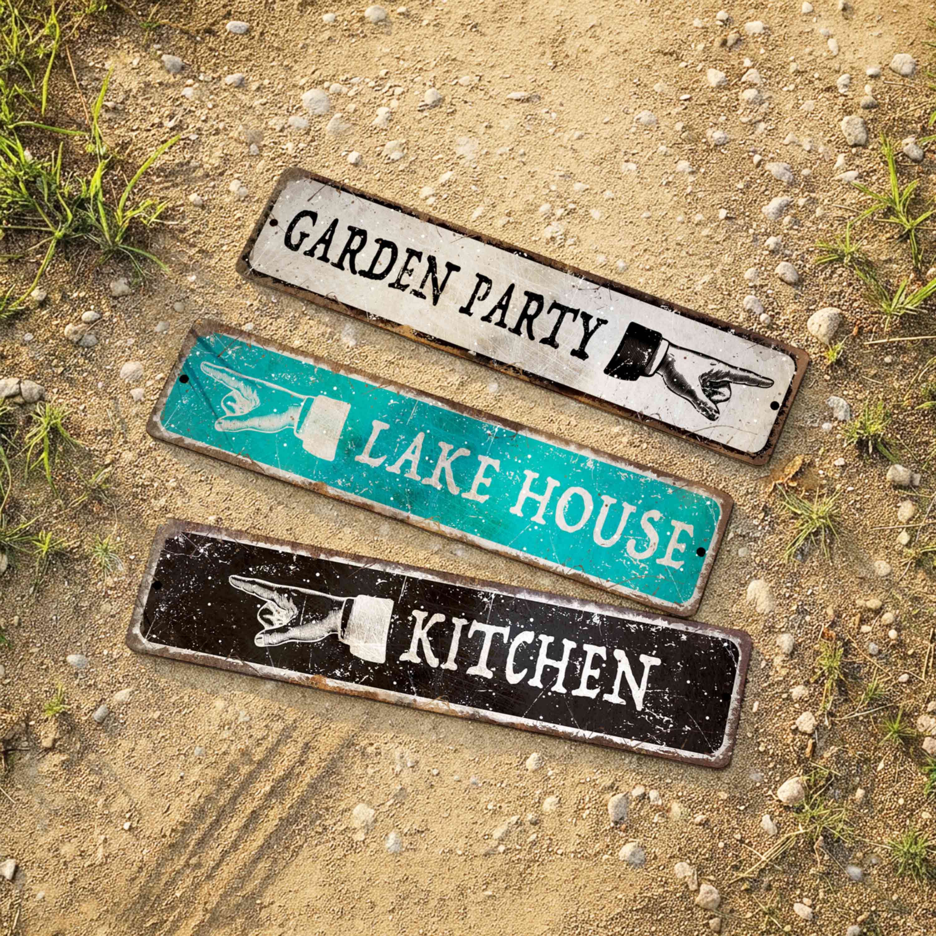 Rustic Custom Directional Metal Arrow Sign – Personalized Décor