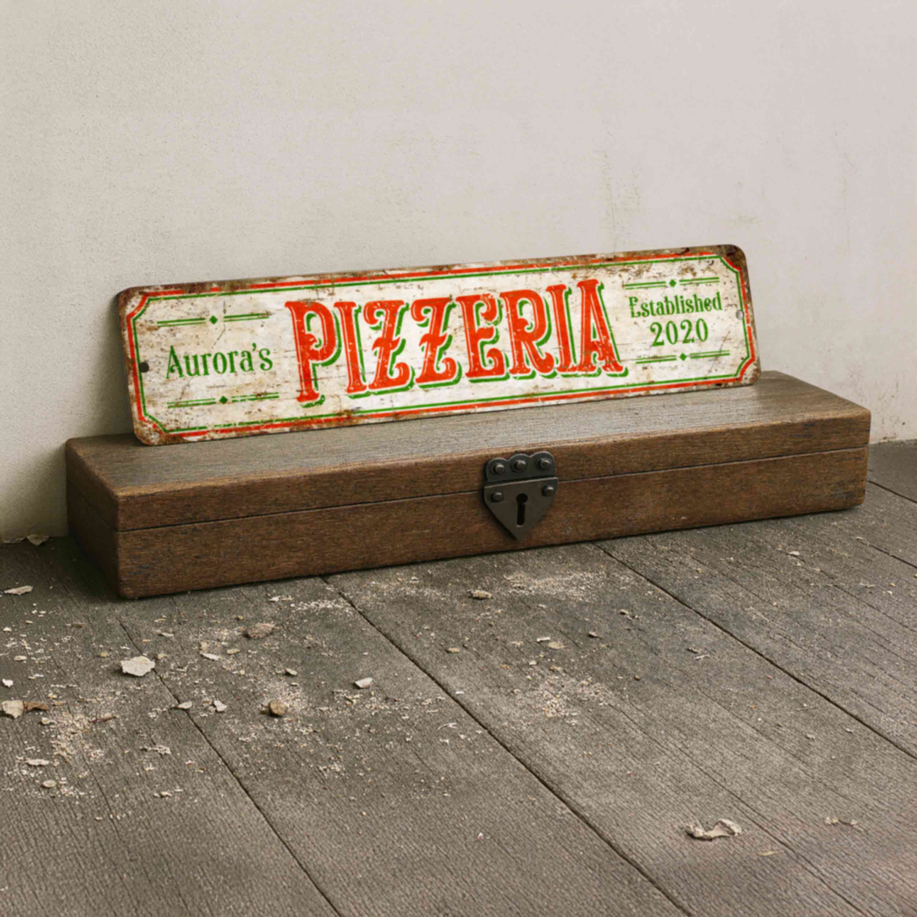 Custom Pizza Restaurant Aluminum Plaque Décor