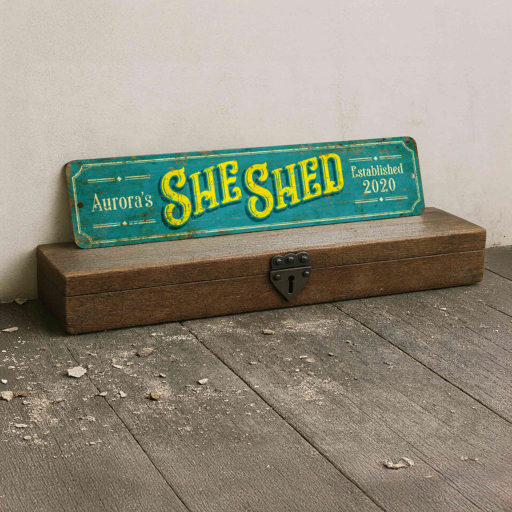 Personalized Aluminum Shed Sign – Vintage Outdoor Décor