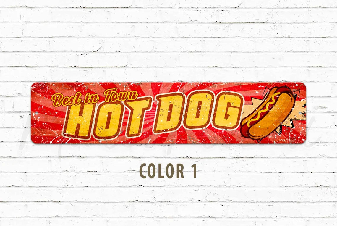 Custom Vintage Hot Dog Sign – Restaurant Gift