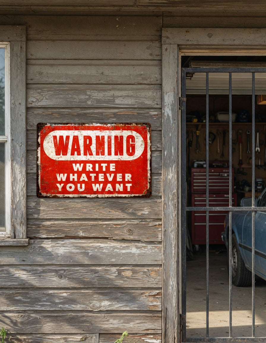 Personalized Warning Metal Sign – Custom Porch Wall Decor Outdoor Plaque