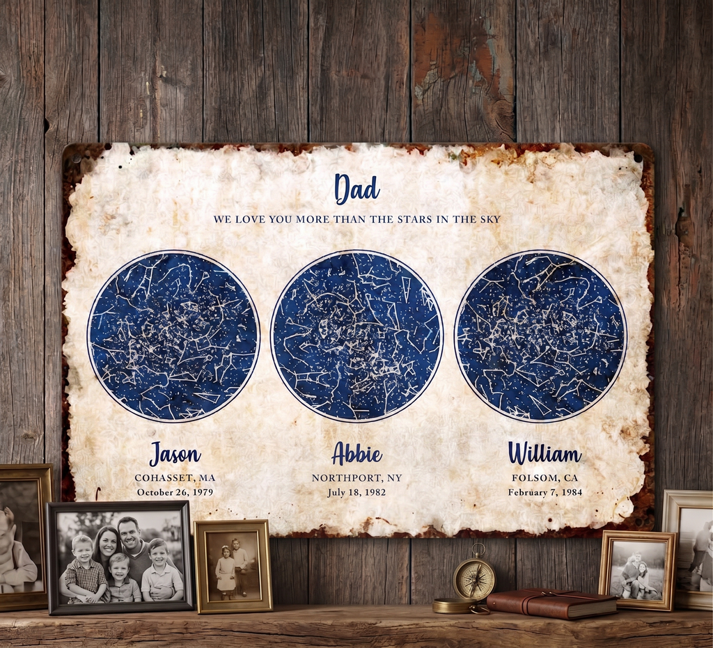 Personalized Star Map Metal Sign – Custom Night Sky Gift