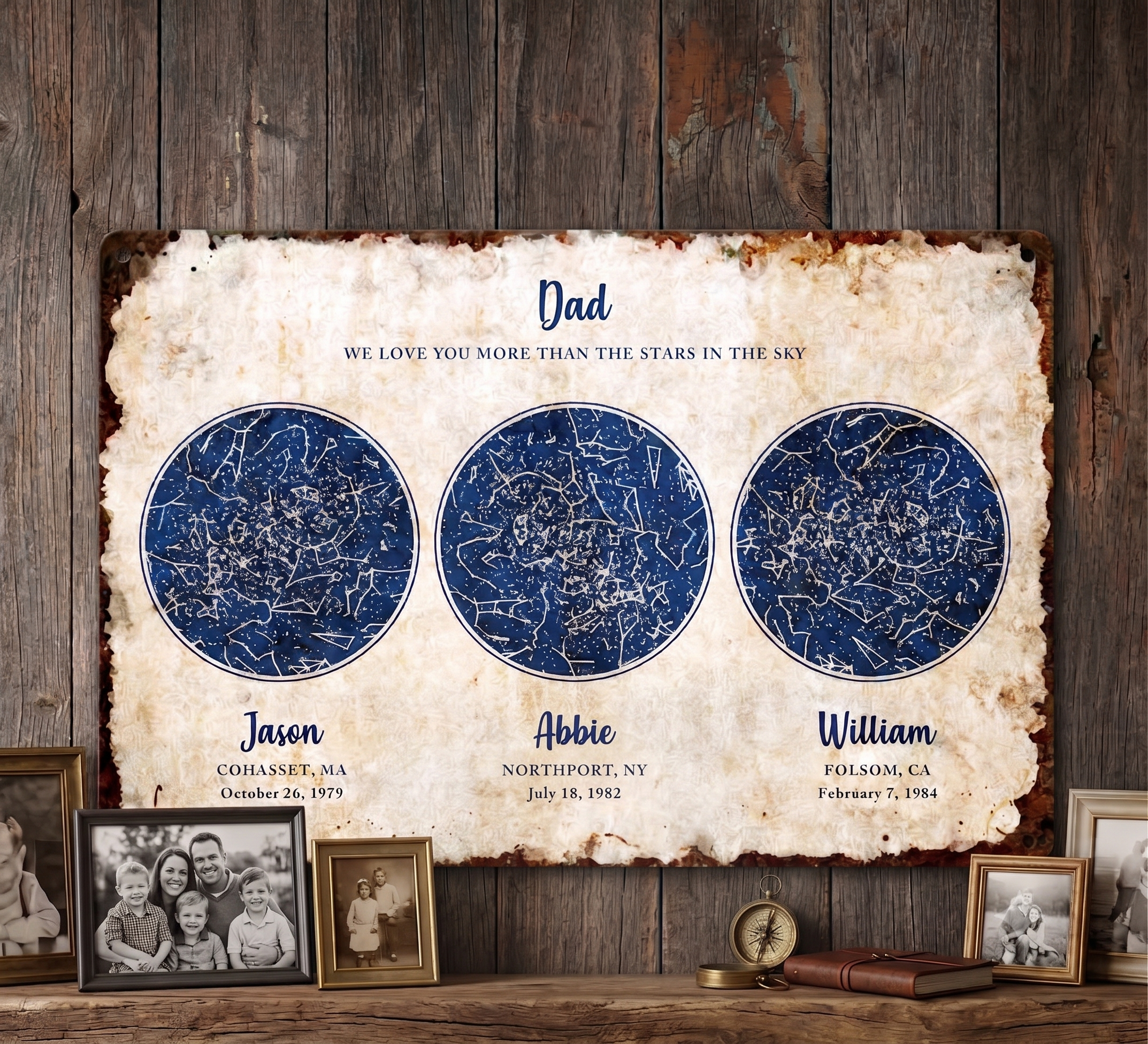 Personalized Star Map Metal Sign – Custom Night Sky Gift