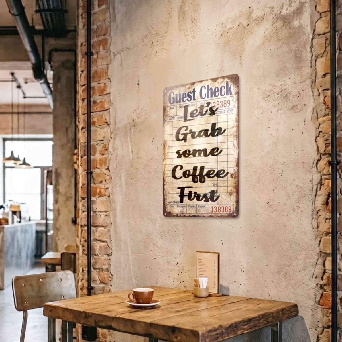 Retro Guest Check Sign Metal Writing Board, Funny Home Kitchen Wall Decor Gifts