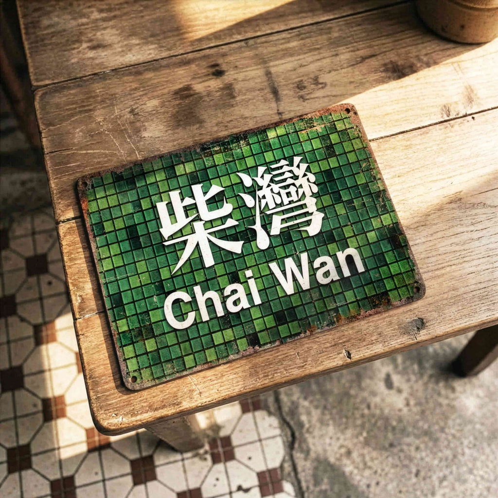 Custom Hong Kong Railway Station Sign – Personalized Metal Plaque for Home, Garden, Cave Décor