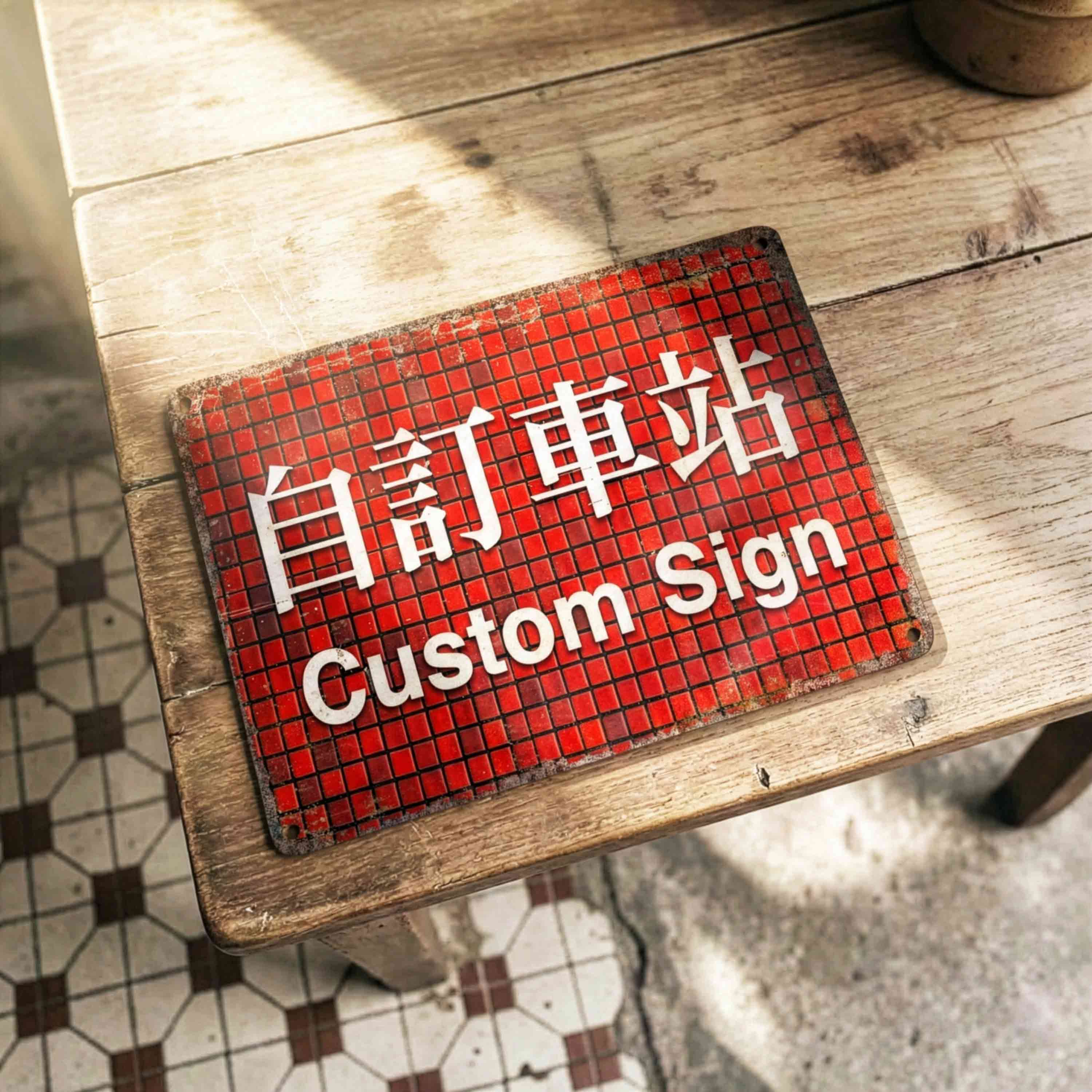 Rustic Style Hong Kong Railway Wall Décor