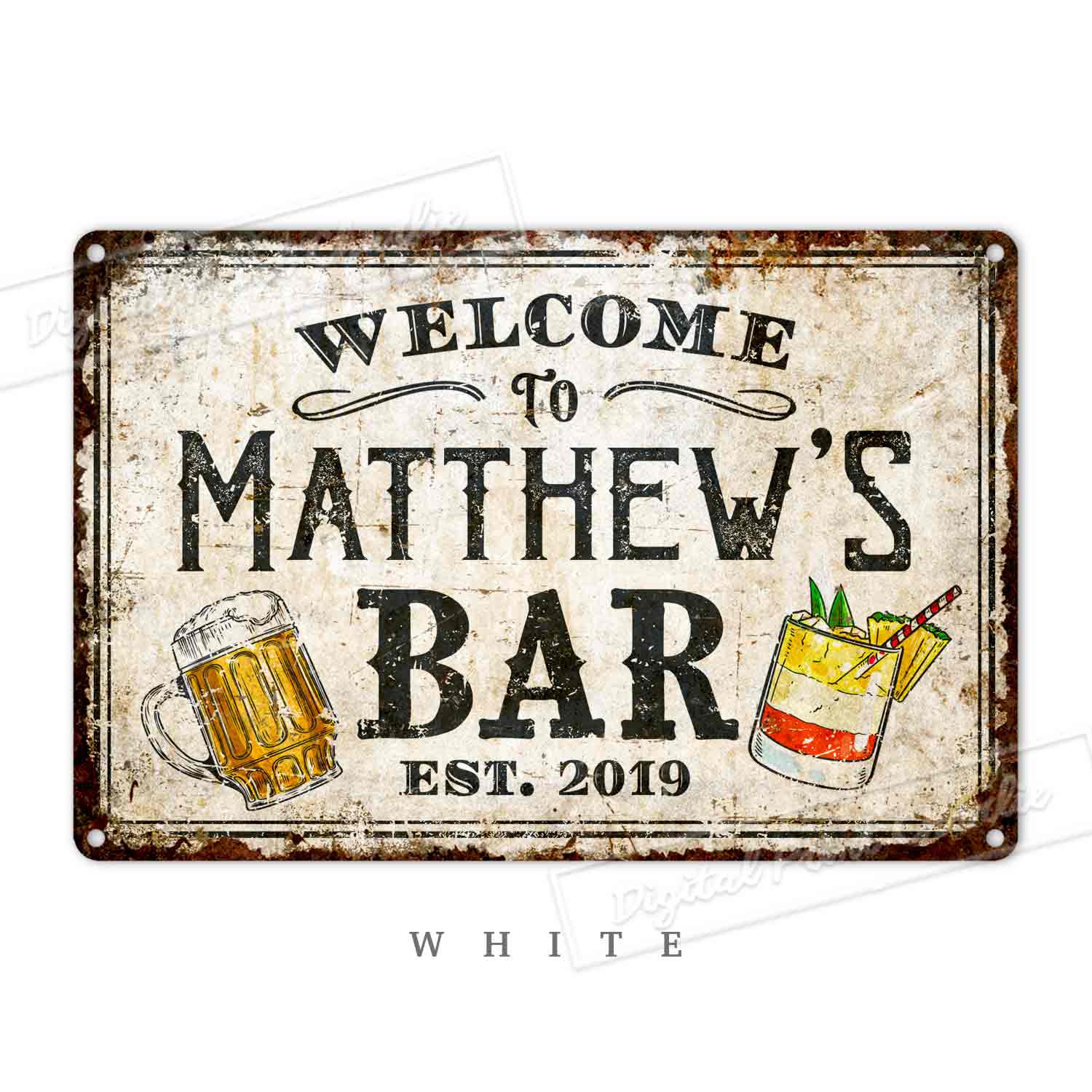 Custom Aluminum Bar Plaque for Home or Coffee Shop