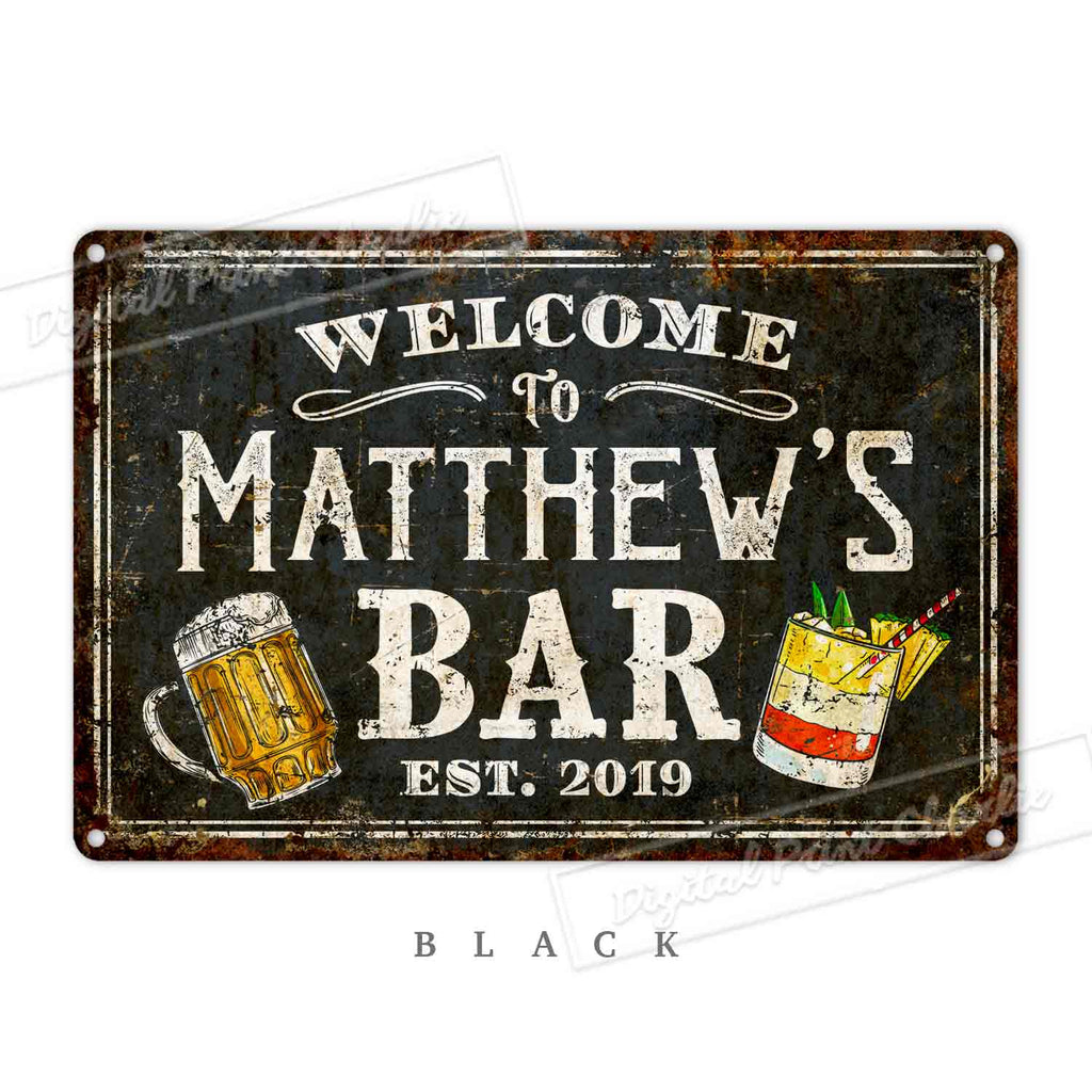 Personalized Bar Sign – Custom Wall Decor for Home, Pub, or Coffee Shop