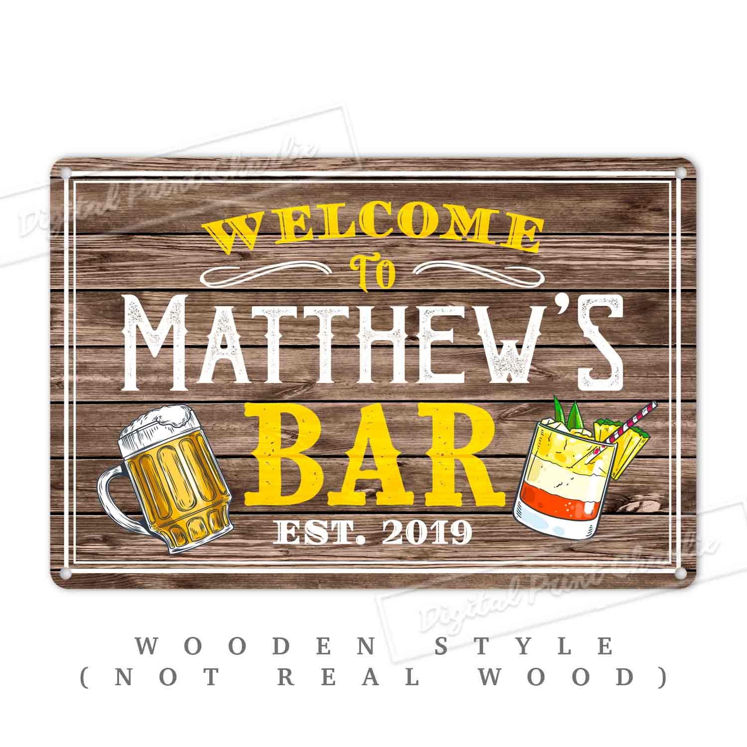 Personalized Bar Sign – Custom Wall Decor for Home, Pub, or Coffee Shop