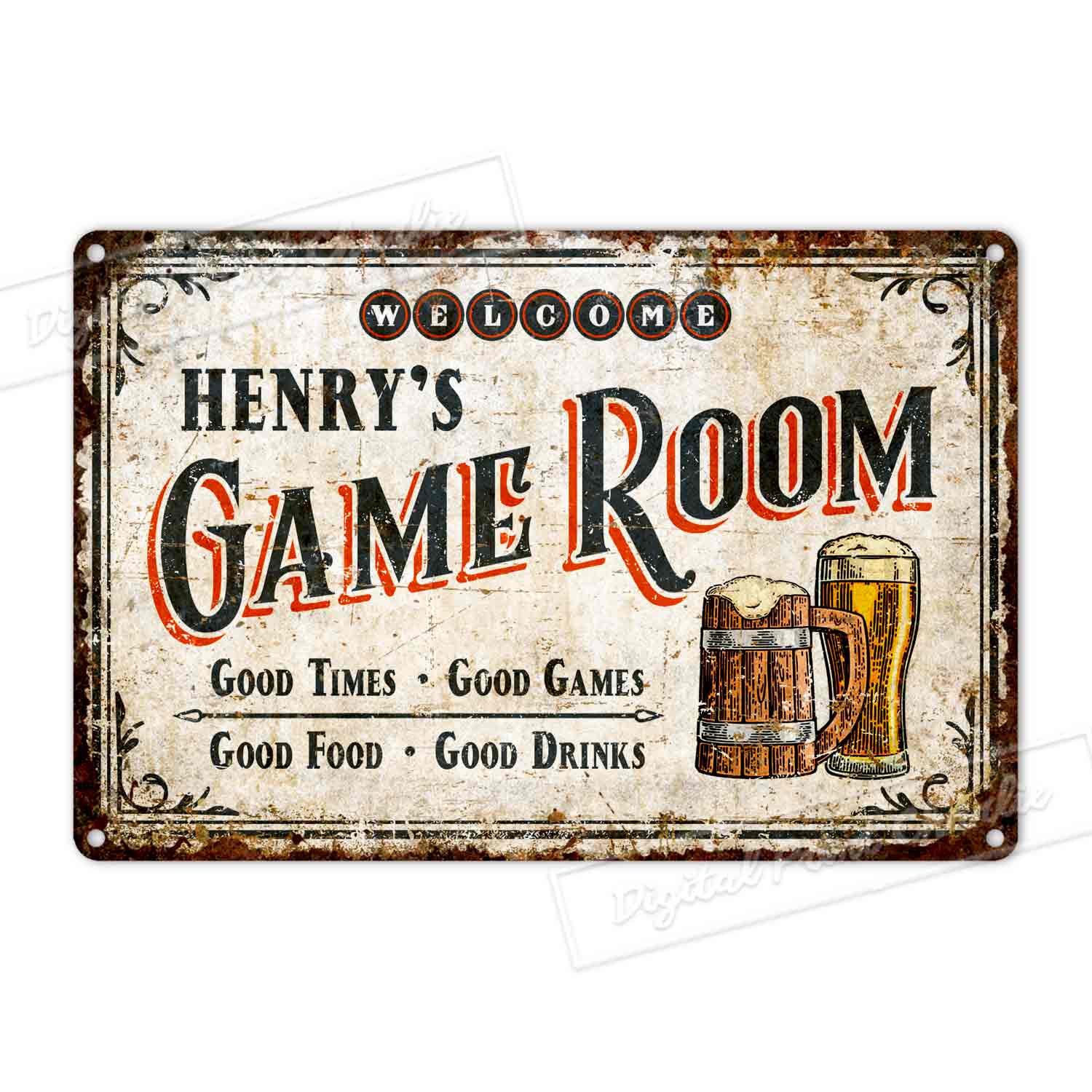 Gamer Gift – Personalized Aluminum Game Room Sign